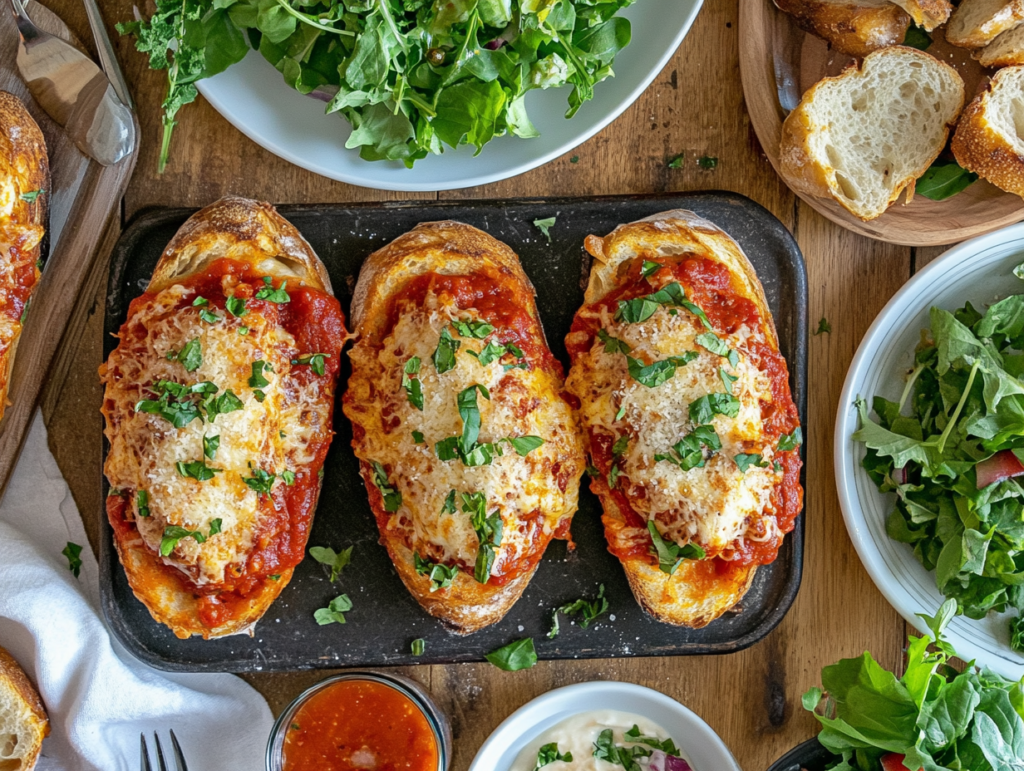 Chicken Parmesan Stuffed Garlic Bread 