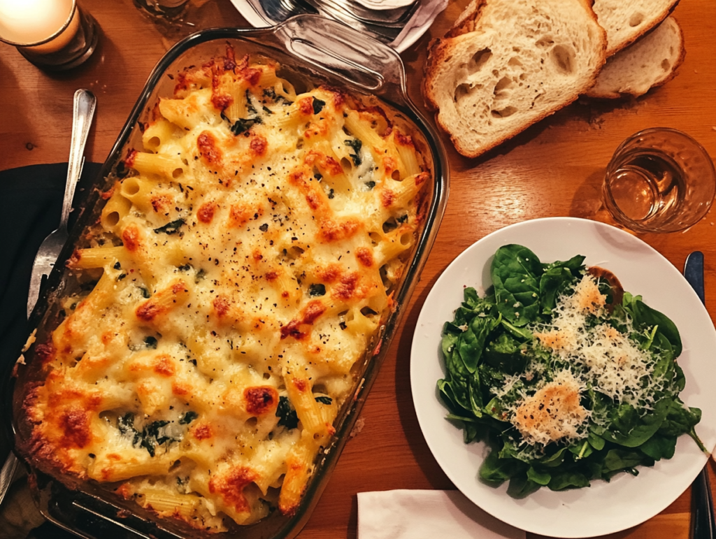 Winter Squash and Spinach Pasta Bake