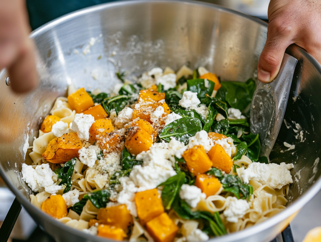Winter Squash and Spinach Pasta Bake
