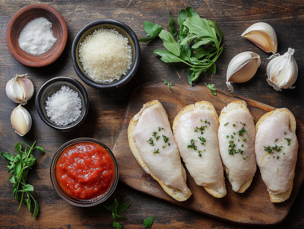 Chicken Parmesan Stuffed Garlic Bread 