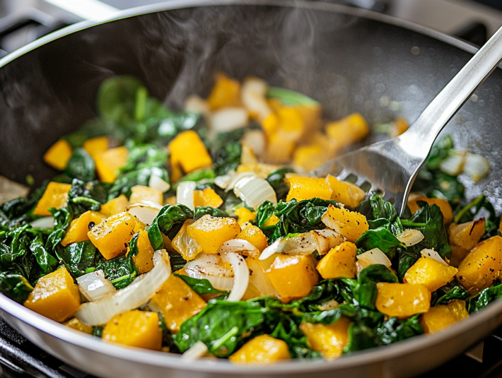 Winter Squash and Spinach Pasta Bake