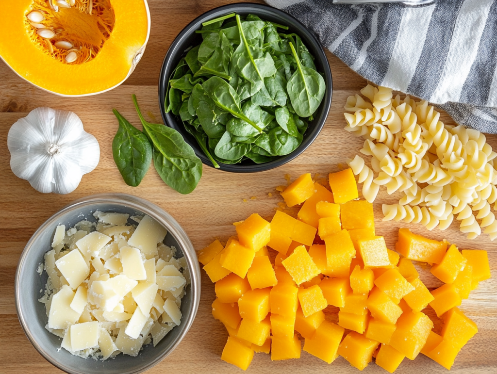 Winter Squash and Spinach Pasta Bake